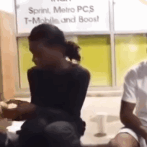 Woman Before Sprint Metro PCS T Mobile and Boost Sign