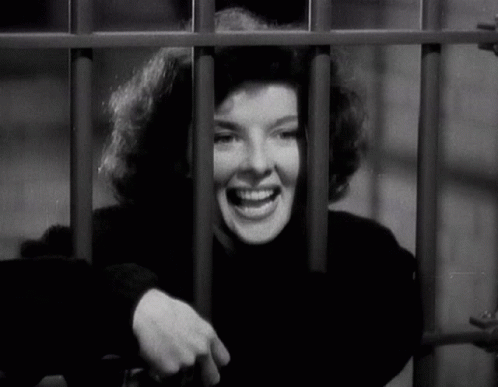 Woman Behind Bars Saying Im Just Fine GIF