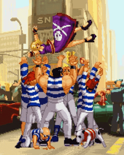 Woman Being Thrown In Air By Men GIF