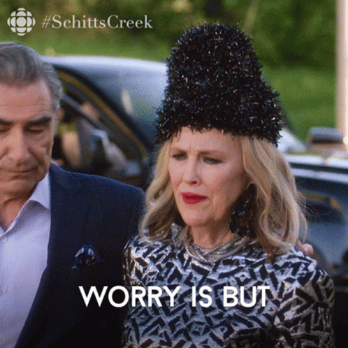 Woman Black Hat Worry Is But Man Suit GIF