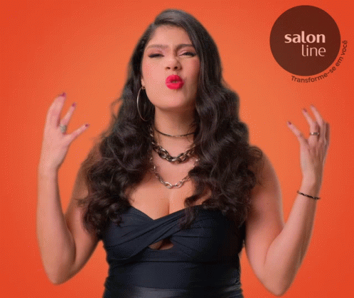 Woman Blowing Kiss With Salon Line Logo