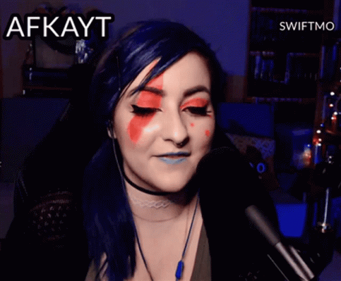 Woman Blue Hair Red Blue Makeup That's Hhhhuuuggeeee