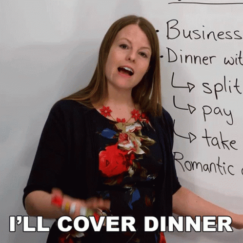 Woman Business Dinner Wit Split Pay Take Romantic
