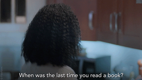 Woman Called Out When Last Time You Read Book GIF