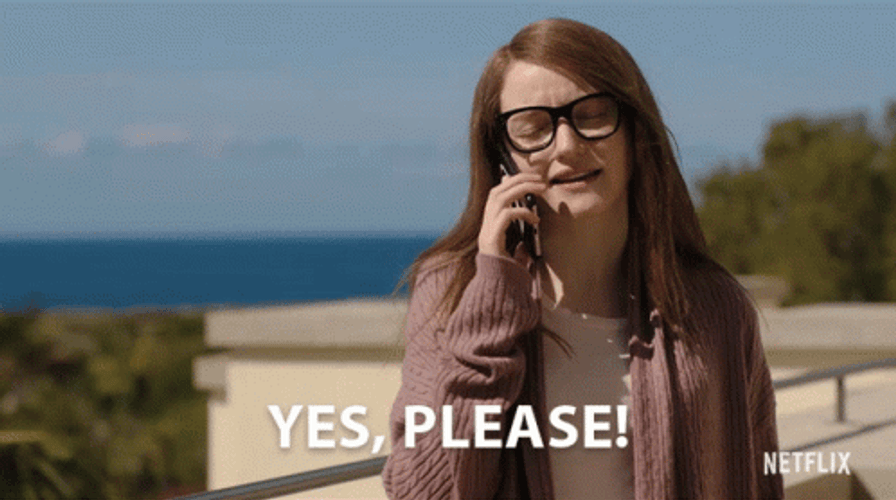 Woman Calling Saying Yes Please GIF