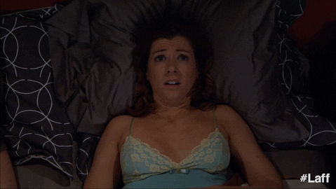 Woman Cant Sleep Breathing Heavily GIF