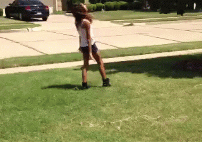 Woman Cartwheel Gymnastic Move GIF