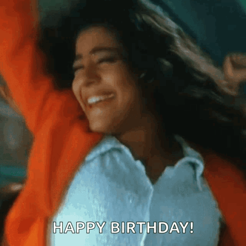 Woman Celebrating Birthday With Arms In Air GIF