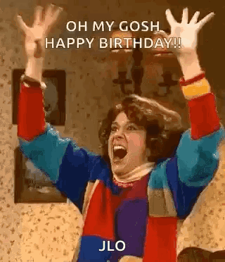 Woman Celebrating Birthday With Arms Up Shouting