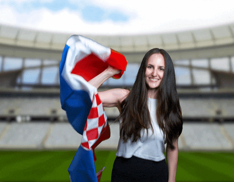 Woman Cheering Croatia GIF