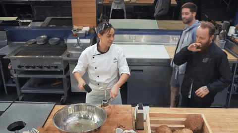 Woman Chef Says Back Off GIF