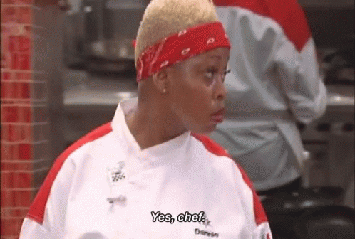 Woman Chef With Red Bandana Talking GIF