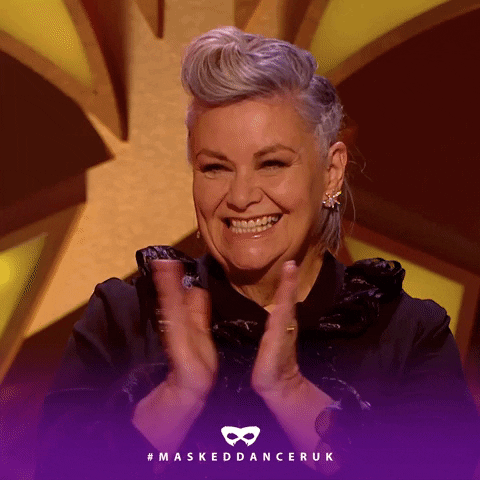 Woman Clapping Happily Let Out Soft Hee Hee GIF