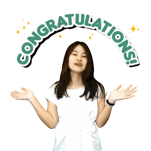 Woman Clapping in Front of Congratulations