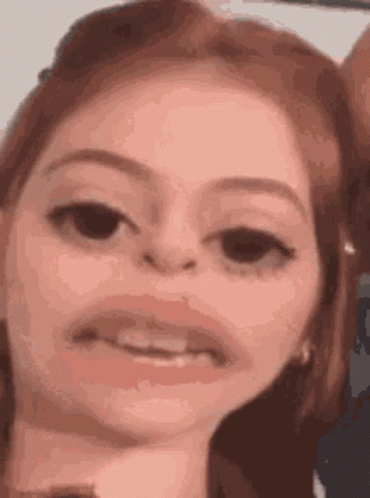 Woman Close Up Making Funny Face Mouth Open