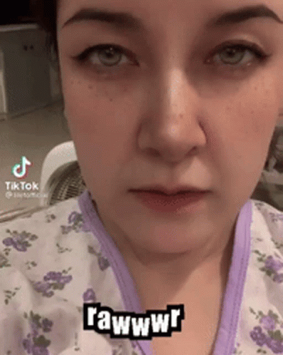 Woman Close Up Saying Rawwwr GIF