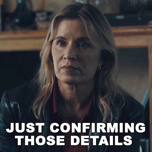 Woman Confirming Details GIF