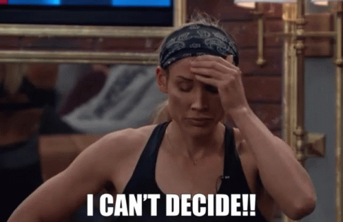 Woman Covering Face Saying I Can't Decide