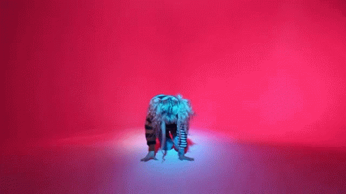 Woman Crawling In Red Neon Light GIF
