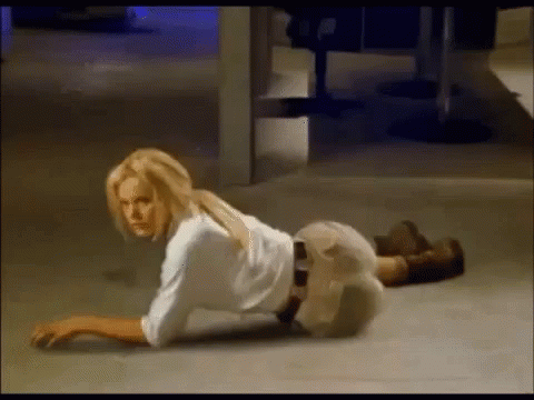 Woman Crawling on Floor