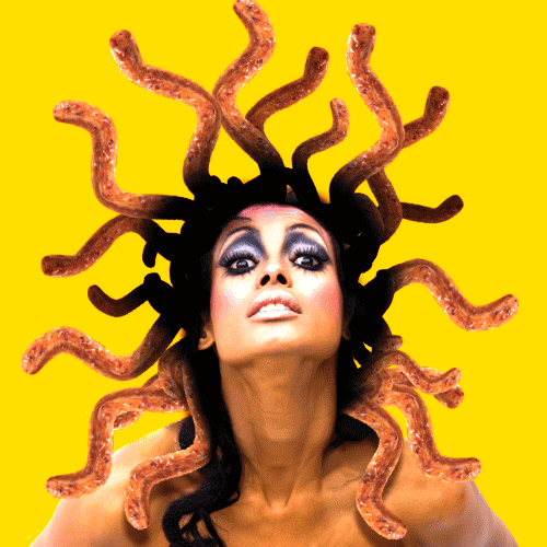 Woman Crazy Snake Hair GIF