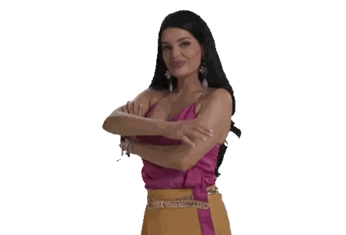 Woman Crossed Arms Pink Top