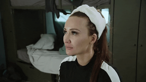 Woman Crying But Still Accepting The Challenge Head On GIF