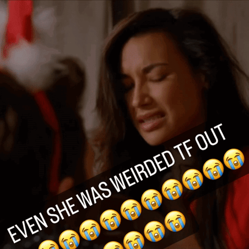 Woman Crying Even She Was Weirded Tf Out GIF