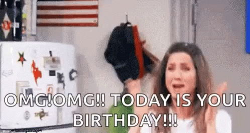 Woman Crying Hat Fridge Saying Today Is Your Birthday