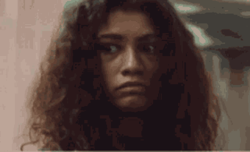 Woman Curly Hair Funny Face