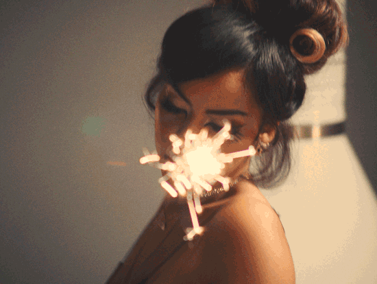 Woman Dance With Sparklers GIF