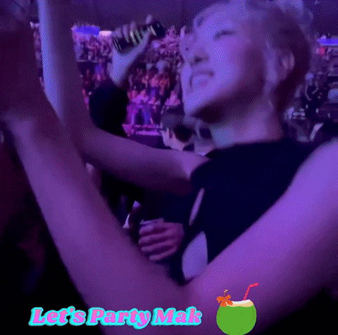 Woman Dancing In Crowd Let's Party Mak GIF