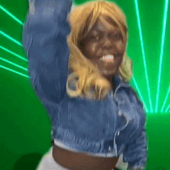 Woman Dancing in Denim Jacket