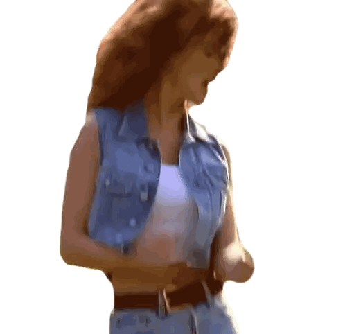 Woman Dancing in Denim Vest and Shorts