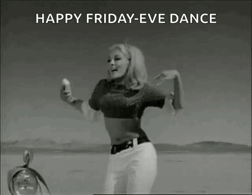 Woman Dancing in Desert Black and White Happy Friday-Eve Dance