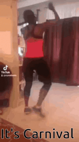 Woman Dancing in Living Room It's Carnival