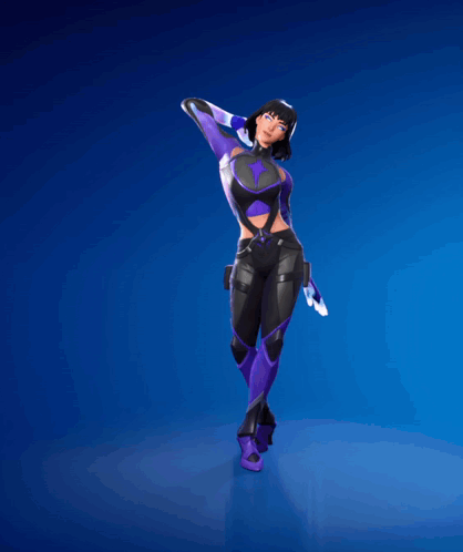 Woman Dancing in Purple and Black Outfit