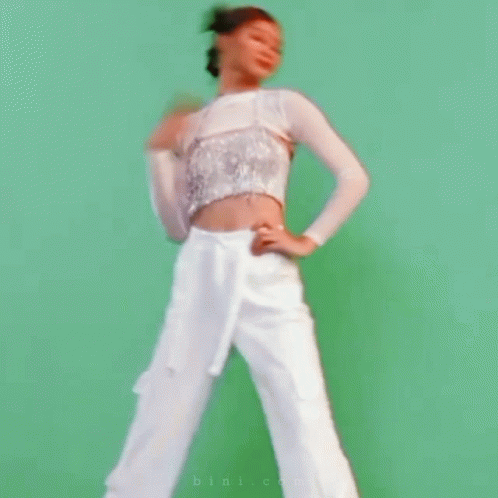 Woman Dancing In White Crop Top And Pants GIF