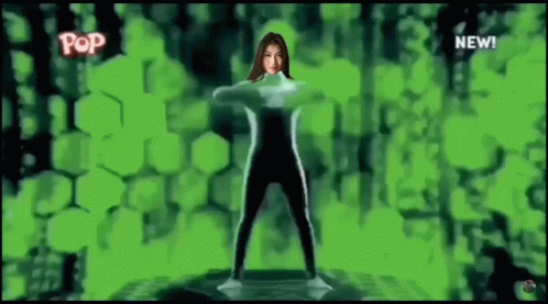 Woman Dancing On Green Pop Background GIF