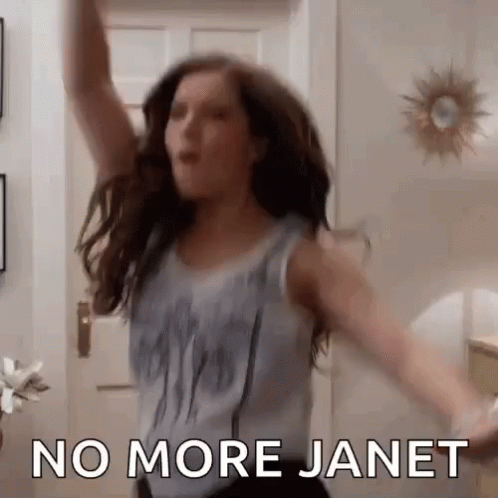 Woman Dancing With Arms Up Saying No More Janet