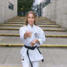 Woman Doing Karate Kick GIF