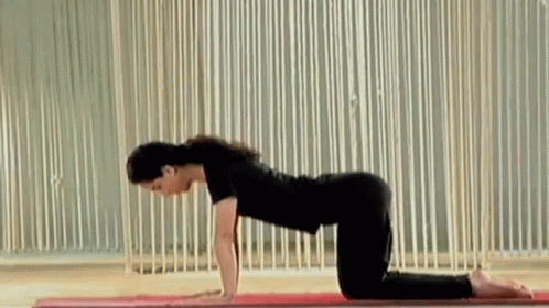 Woman Doing Yoga Pose on Mat