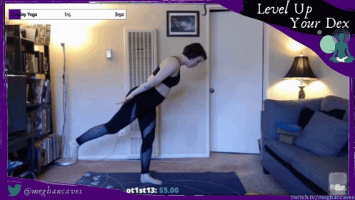 Woman Doing Yoga Pose on Twitch