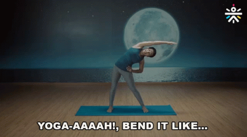 Woman Doing Yoga Under Full Moon Yoga-Aaaah Bend It Like