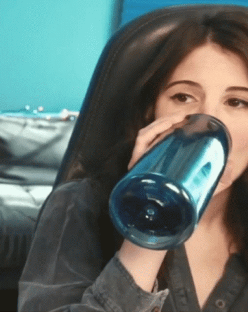 Woman Drinking Water On Tumbler Bottle GIF