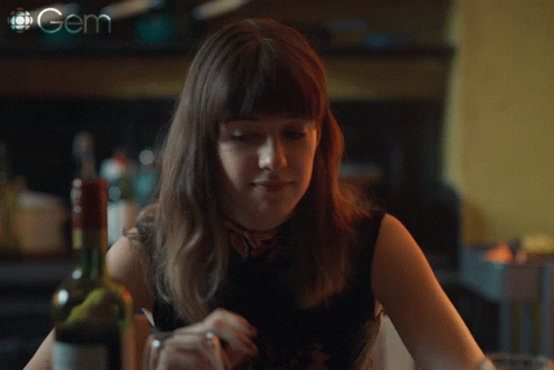 Woman Drinking Wine With Sounds Lovely
