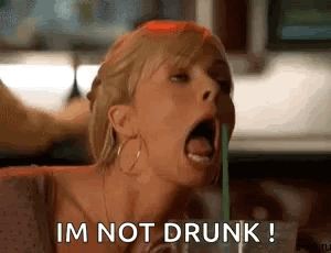 Woman Drinking With Straw Saying I'm Not Drunk