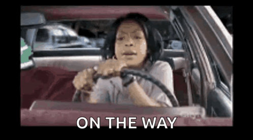 Woman Driving Car On The Way GIF