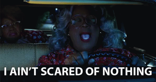 Woman Driving Car Saying I Ain't Scared Of Nothing GIF