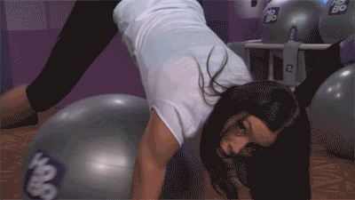 Woman Dry Hum Yoga Ball GIF